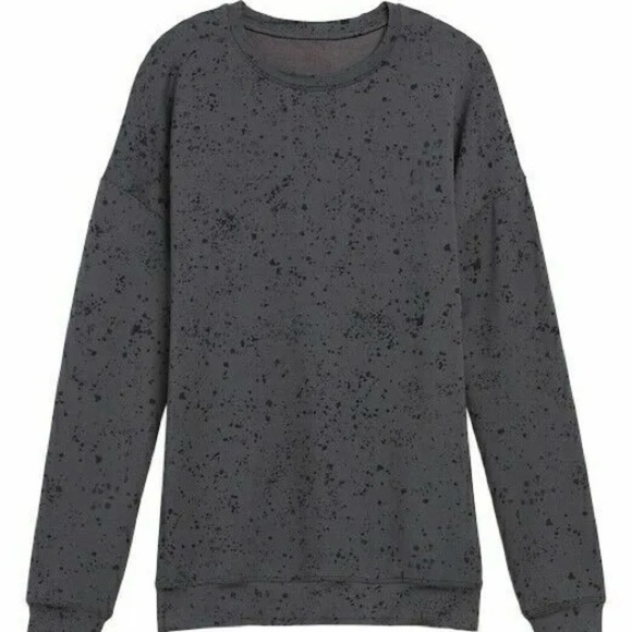 Athleta Studio to Street Sweatshirt Women's Small Charcoal Gray Splatter Print - Picture 1 of 9